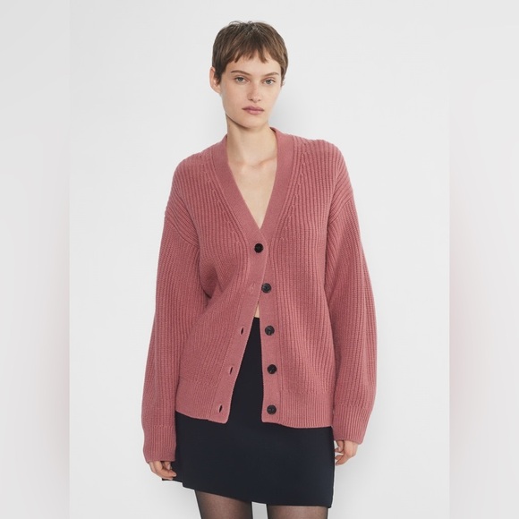 NWT Wilfred dark rose storybook merino wool cardigan sz xs - Picture 12 of 12